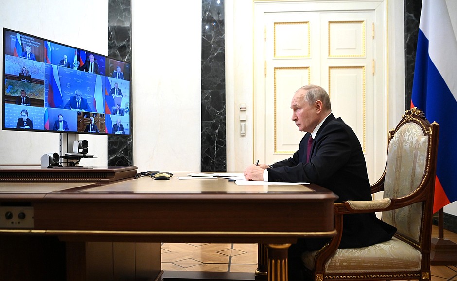 During the meeting with Government members (via videoconference).
