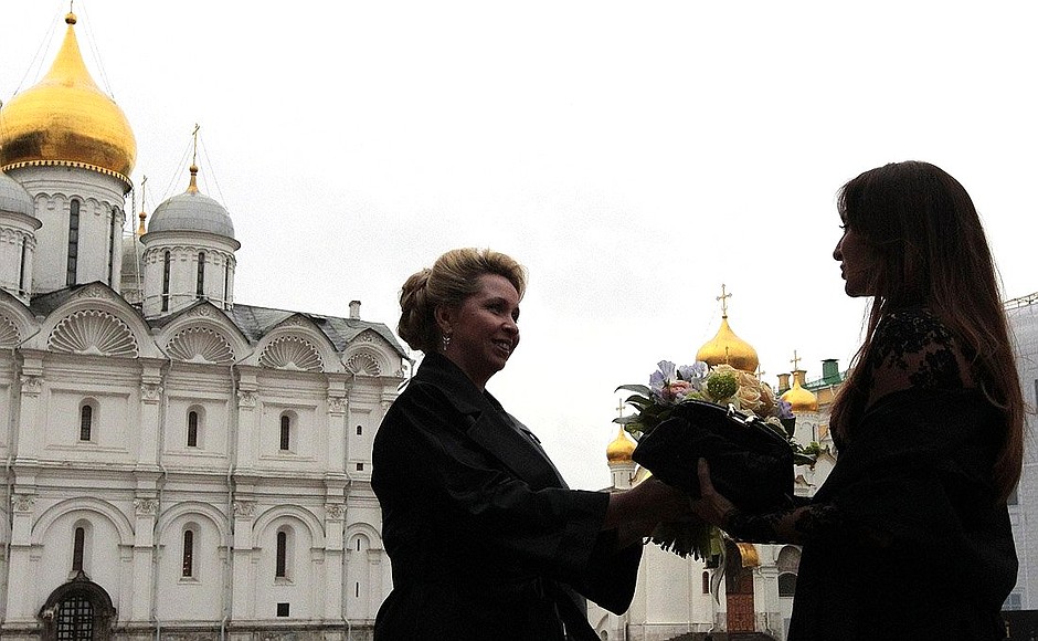 Светлана Медведева и Мехрибан Алиева во время встречи в Кремле.