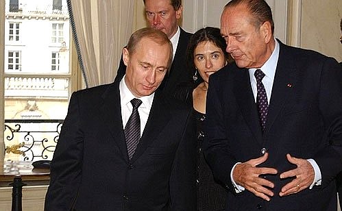 President Putin with French President Jacques Chirac.