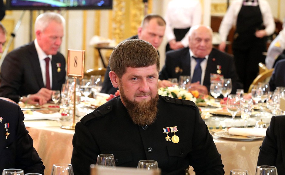 Head of the Chechen Republic, Hero of Russia Ramzan Kadyrov at the reception celebrating Heroes of the Fatherland Day.