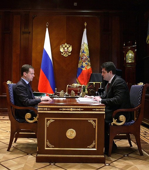 With Plenipotentiary Presidential Envoy to the Urals Federal District Nikolai Vinnichenko.