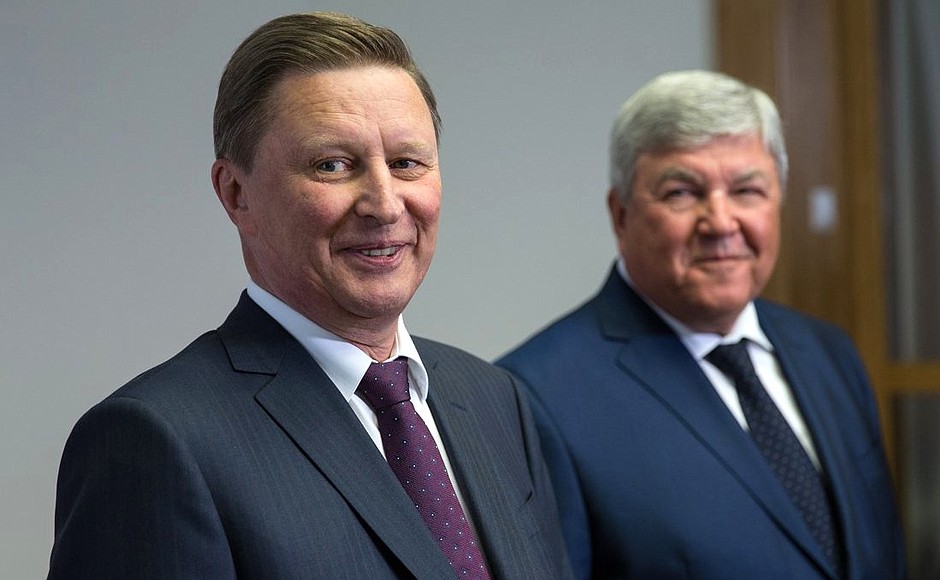 Chief of Staff of the Presidential Executive Office Sergei Ivanov presented the new Presidential Plenipotentiary Envoy to the Siberian Federal District, Nikolai Rogozhkin, to the heads of the District’s regions.