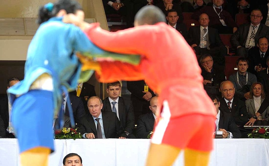 Vladimir Putin attended the 37th World Sambo Championships competitions.