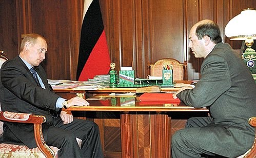 President Putin with Internal Affairs Minister Vladimir Rushailo.