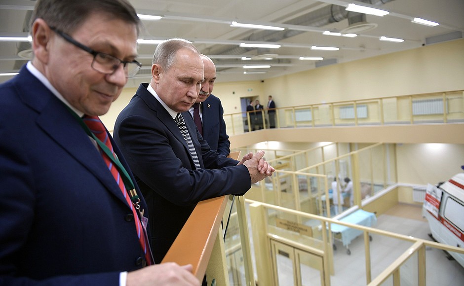 During a visit to the simulation and training centre at the Institute for Fundamental Medicine and Biology of Kazan Federal University.