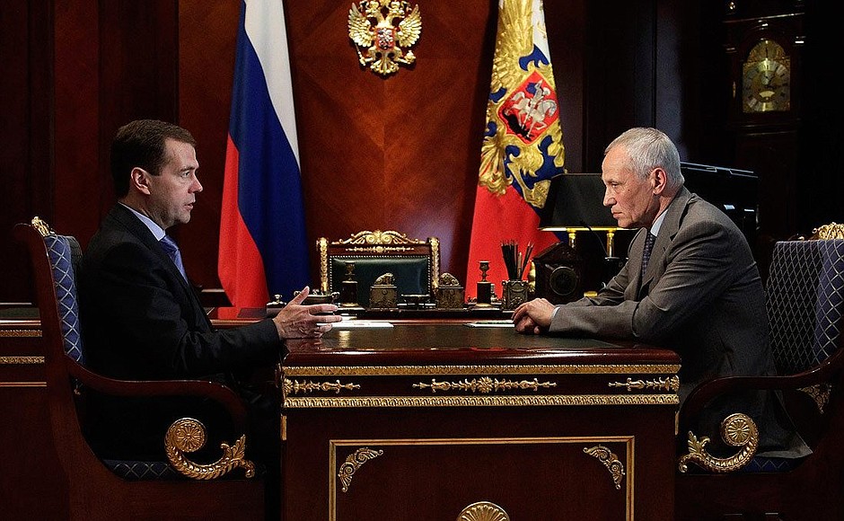 With Presidential Plenipotentiary Envoy to the Volga Federal District Grigory Rapota.