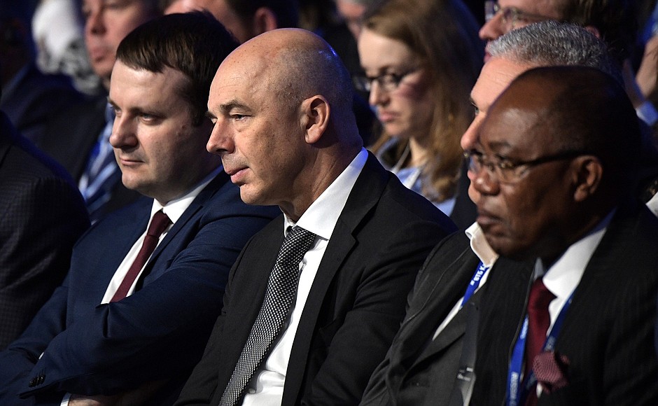 Minister of Economic Development Maxim Oreshkin (left) and First Deputy Prime Minister of the Russion Federation – Finance Minister Anton Siluanov at the Russia Calling! Investment Forum.