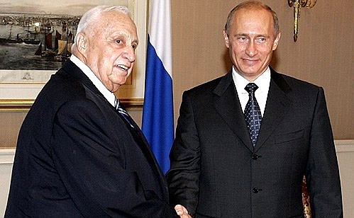 Meeting with Israeli Prime Minister Ariel Sharon.