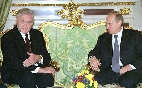 President Putin and his Lithuanian counterpart, Valdas Adamkus.