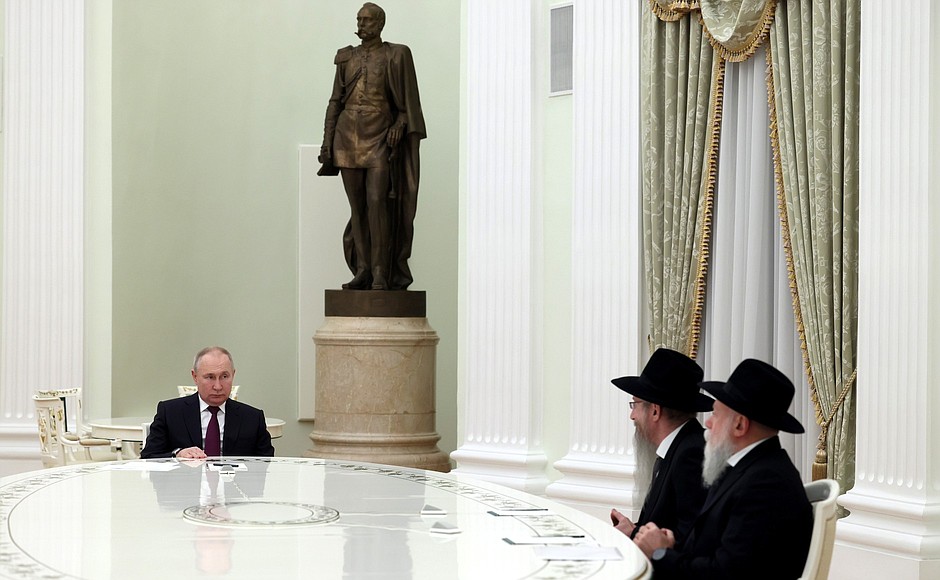 Meeting with Chief Rabbi of Russia Berel Lazar and President of the Federation of Jewish Communities Alexander Boroda.