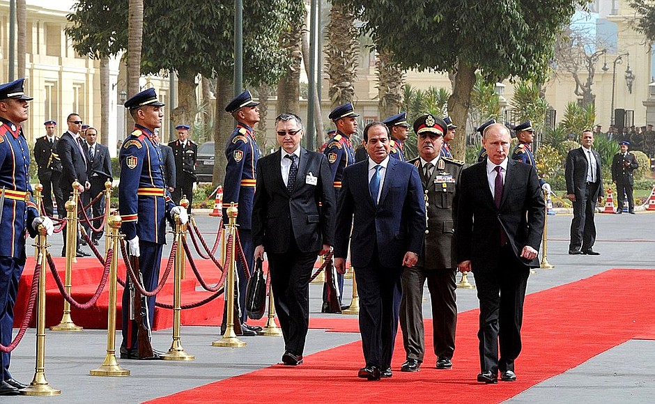 Official welcome ceremony. With President of the Arab Republic of Egypt Abdel Fattah el-Sisi.