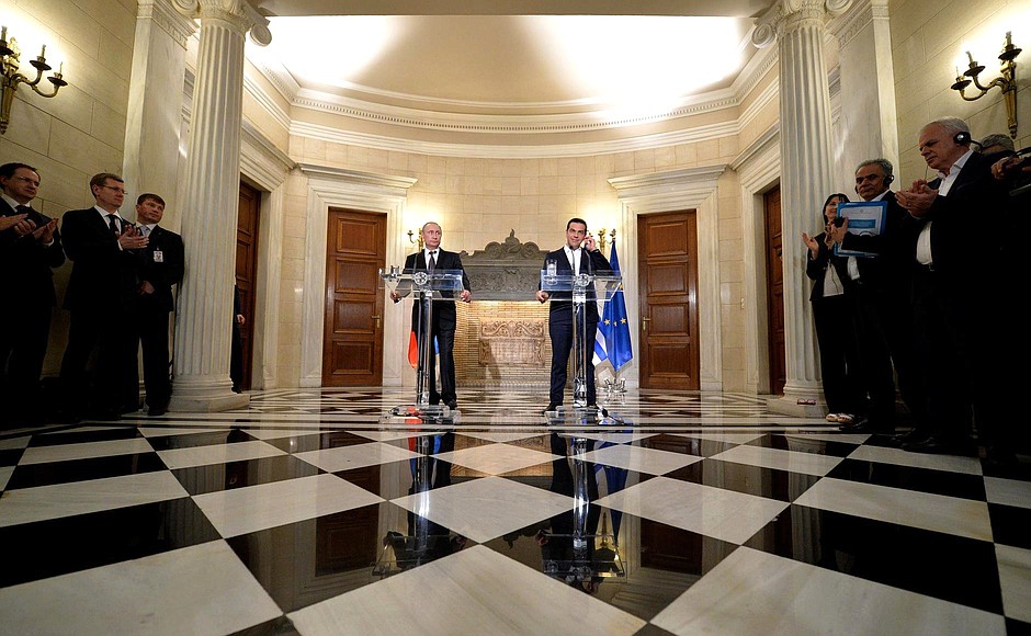 Joint press conference with Prime Minister of Greece Alexis Tsipras.