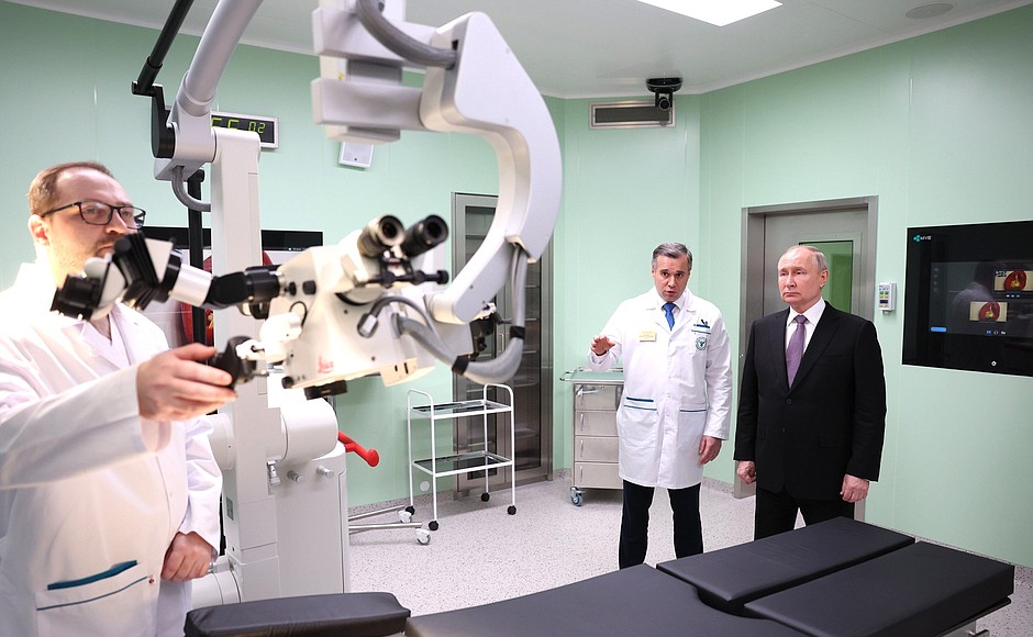 During a visit to the Tula Regional Oncology Centre.