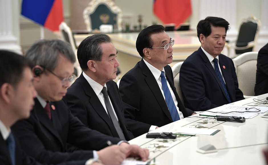 Встреча с Премьером Государственного совета Китайской Народной Республики Ли Кэцяном.