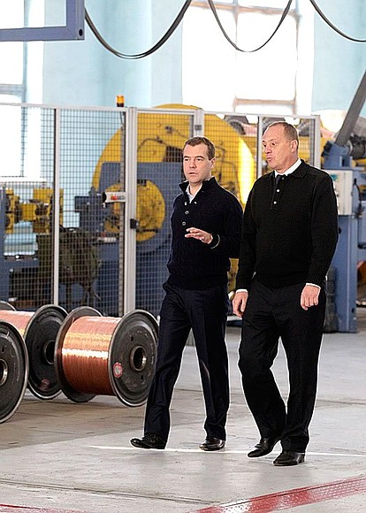 Visiting the Amur Cable Plant. With plant director Alexei Belomestnykh.