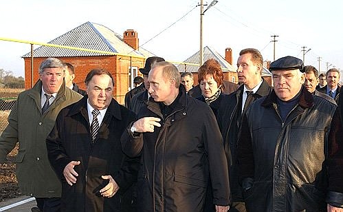 President Putin visiting the village Yelenovskoye.