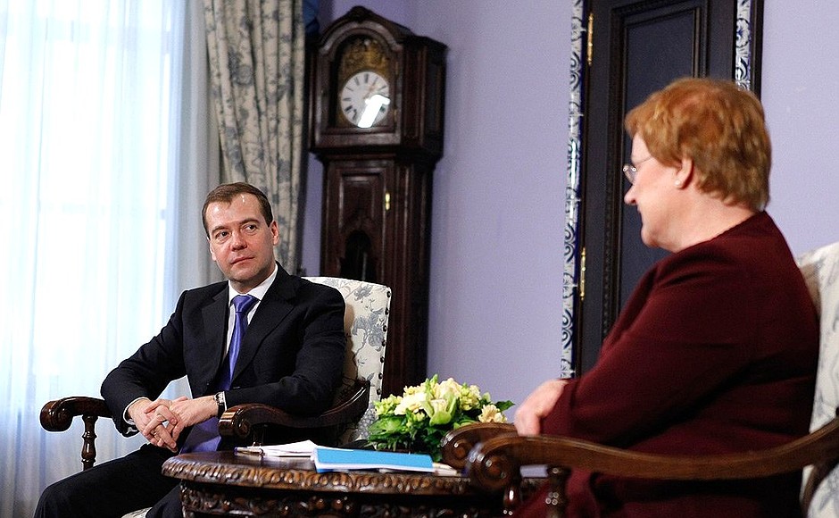 With President of Finland Tarja Halonen.