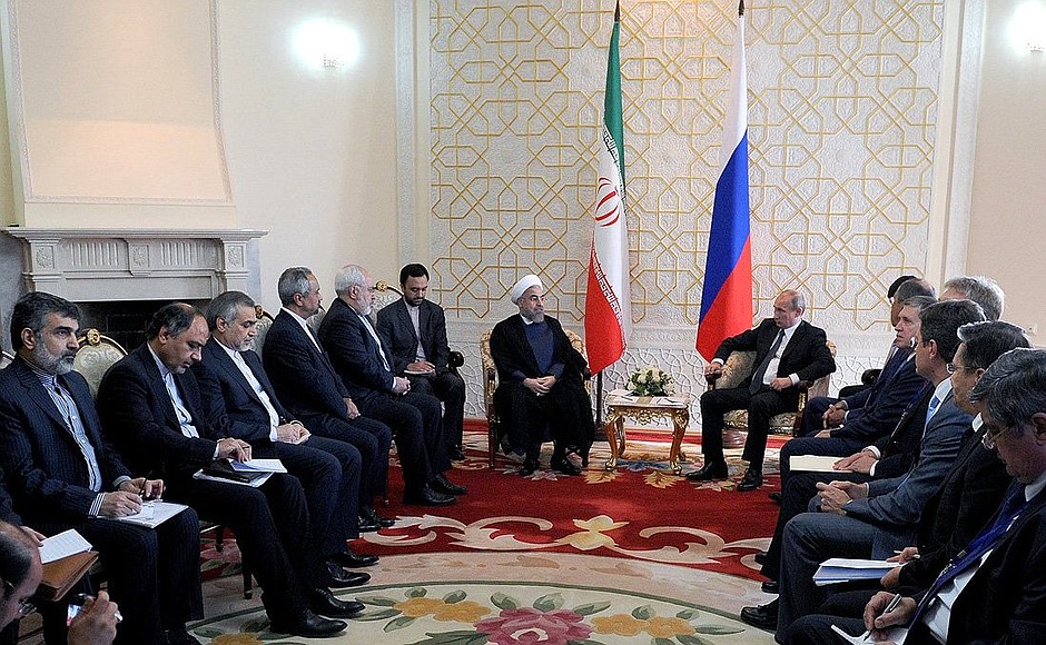 В ходе встречи с Президентом Исламской Республики Иран Хасаном Рухани.