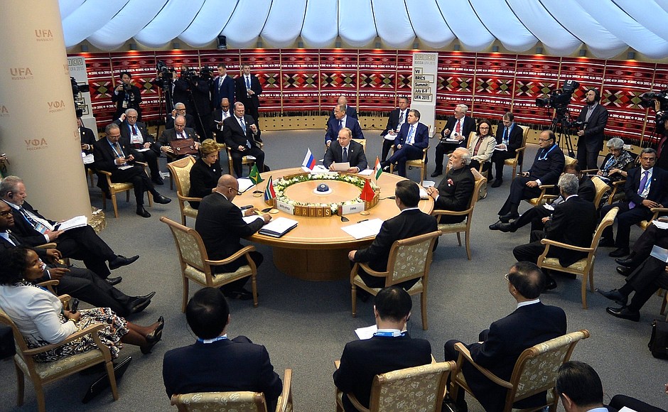 Meeting of the BRICS leaders in narrow format.