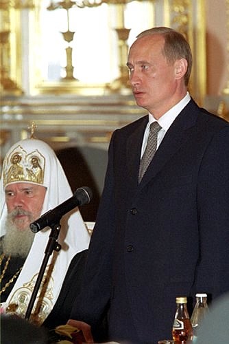 President Vladimir Putin addressing Russian Orthodox Church hierarchs.