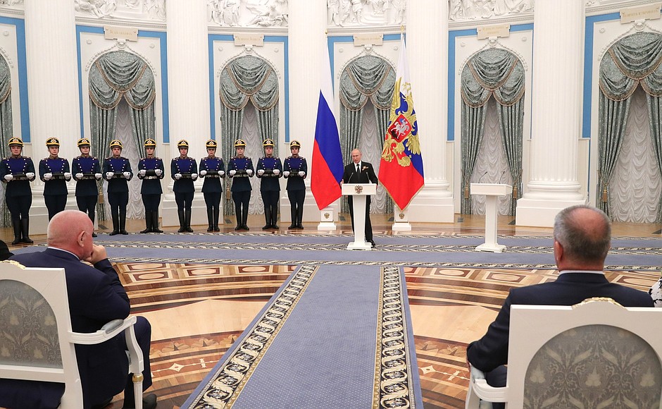 At the 2019 Russian Federation National Awards ceremony.
