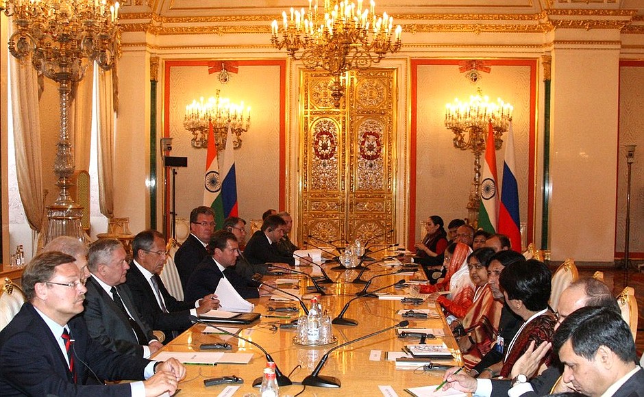 Российско-индийские переговоры в расширенном составе.