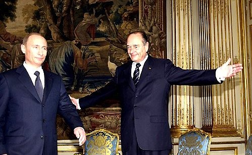 С Президентом Франции Жаком Шираком.