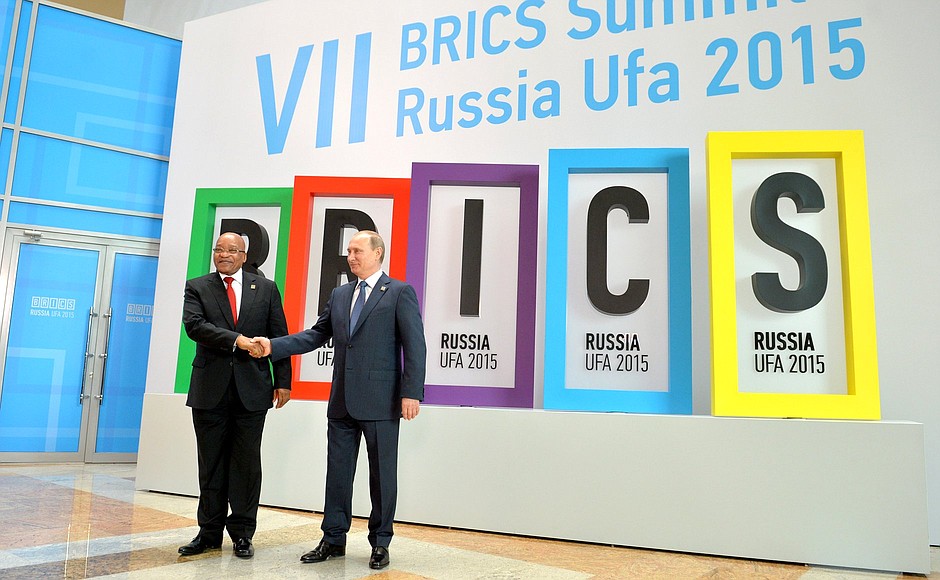Before the BRICS summit. With President of South Africa Jacob Zuma.