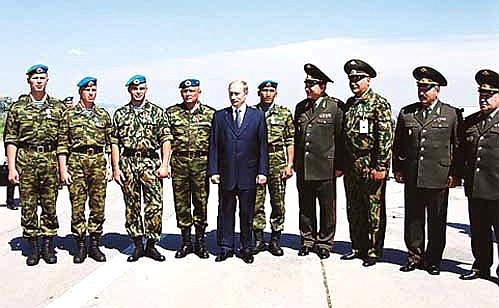 After an award ceremony for Russian peacekeepers with the decorated personnel.
