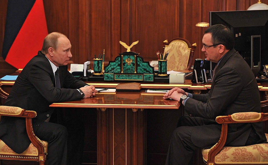 With Agriculture Minister Nikolai Fedorov.