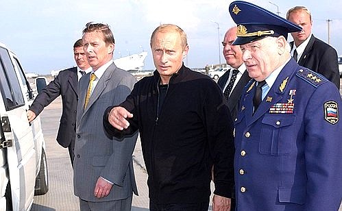 President Putin at Yeisk airport.