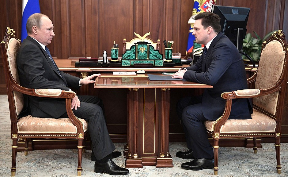 Meeting with Russian Post head Nikolai Podguzov.