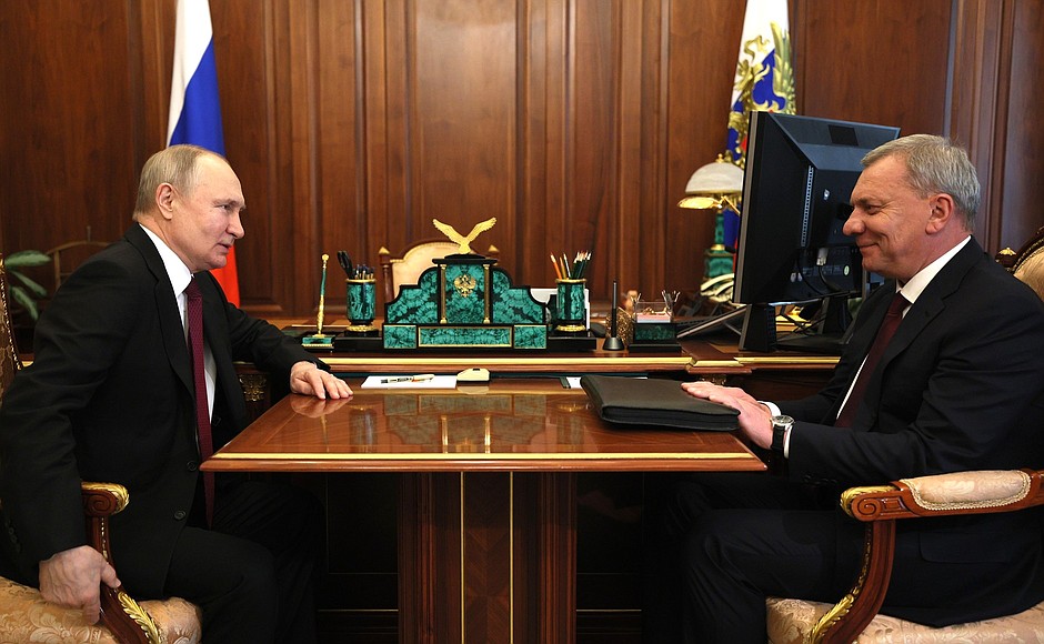 With Roscosmos General Director Yury Borisov.