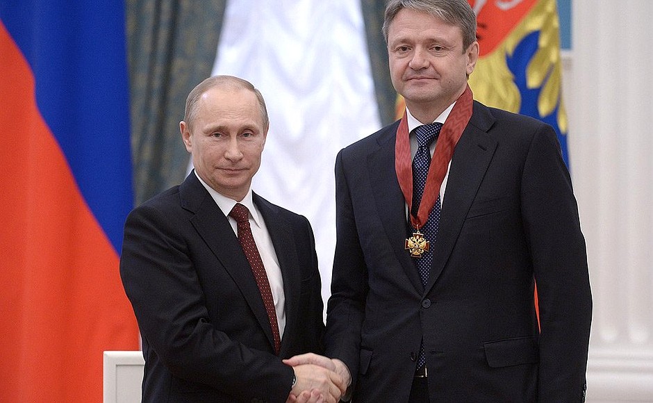 Presenting Russian Federation state decorations. Governor of Krasnodar Territory Alexander Tkachev is awarded the Order for Services to the Fatherland, II degree.