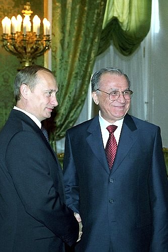 President Putin with Romanian President Ion Iliescu.