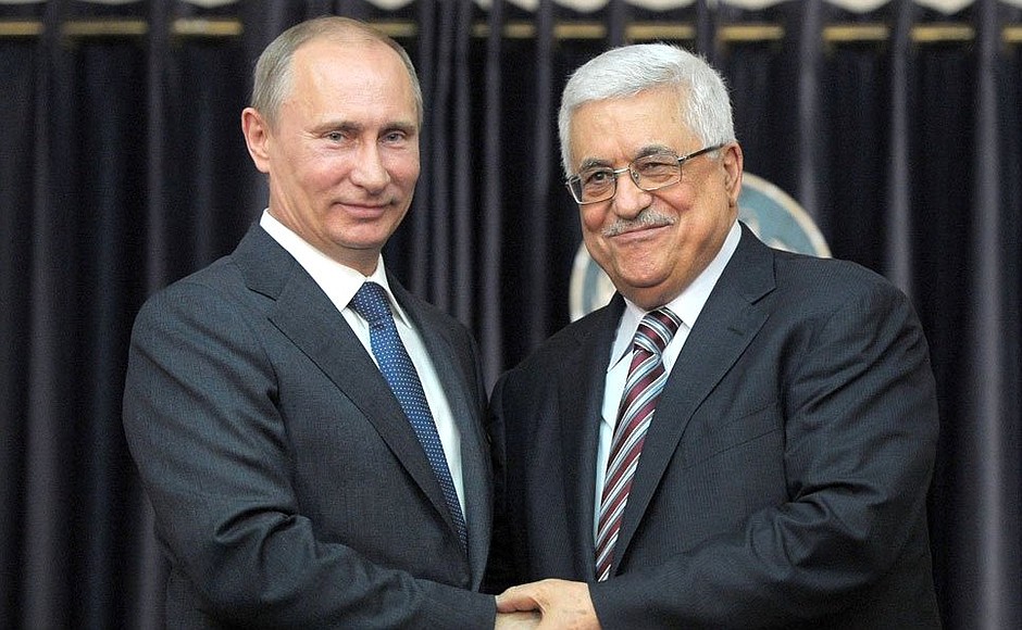 Заявления для прессы по итогам российско-палестинских переговоров. С Главой Палестинской национальной администрации Махмудом Аббасом.