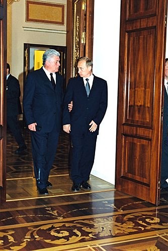 President Putin with Moldovan President Vladimir Voronin.