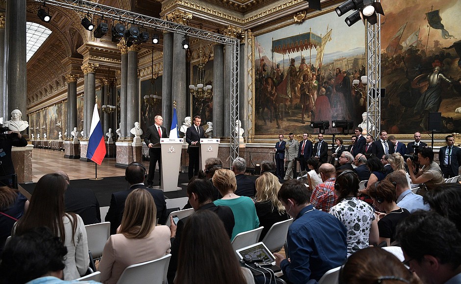 Joint news conference with President of France Emmanuel Macron.