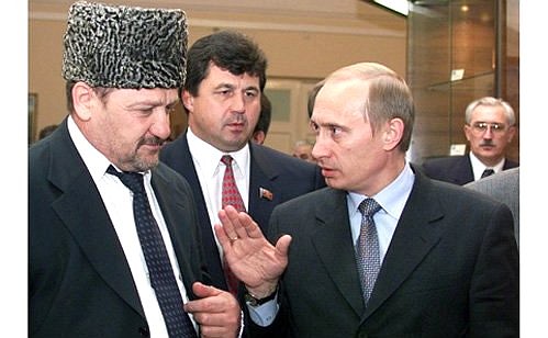 President Putin and Akhmad Kadyrov, head of the Chechen Government.