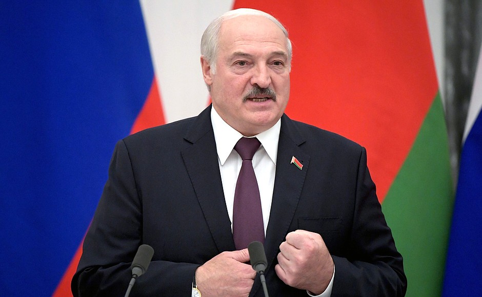 President of Belarus Alexander Lukashenko during a joint news conference following Russian-Belarusian talks.