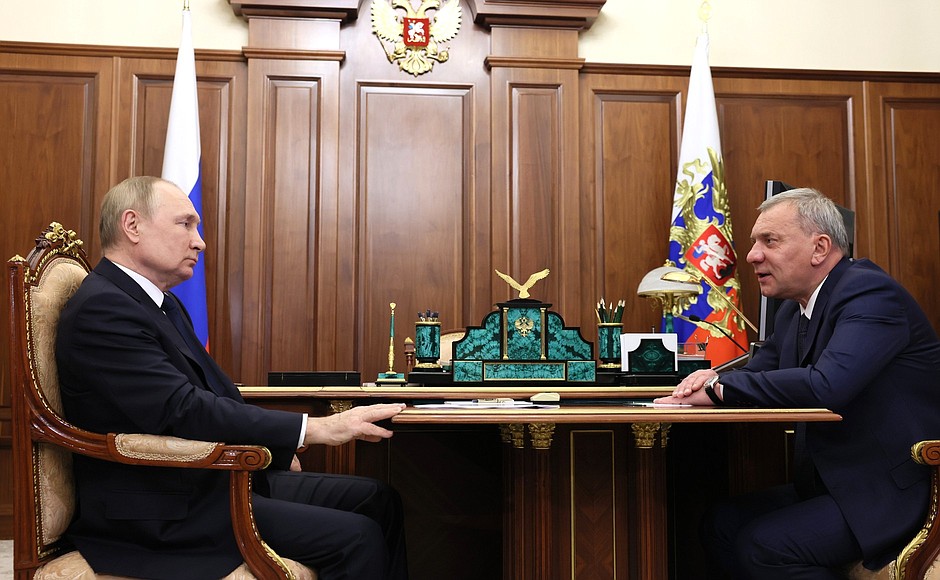 Meeting with Roscosmos General Director Yury Borisov.