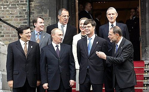 Participants in the Russia-European Union summit.