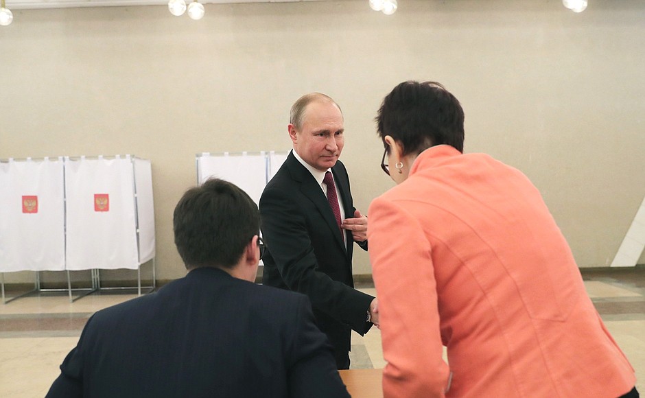 At polling station No. 2151 during Russian presidential elections.