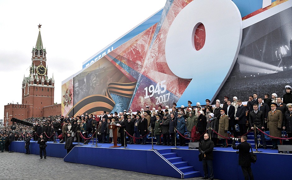 At the military parade marking the 72nd anniversary of Victory in the 1941–45 Great Patriotic War.