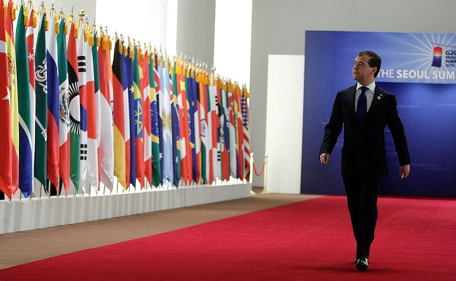 Перед началом рабочего заседания глав государств и правительств «Группы двадцати».
