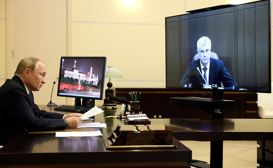 Meeting with Magadan Region Governor Sergei Nosov (via videoconference).
