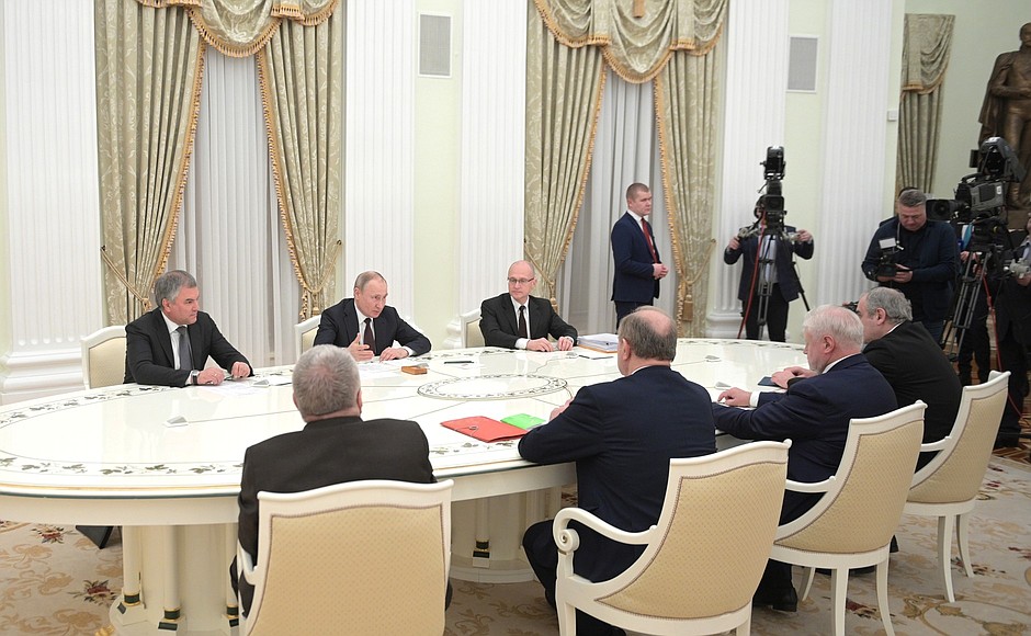 Встреча с руководителями фракций Государственной Думы.