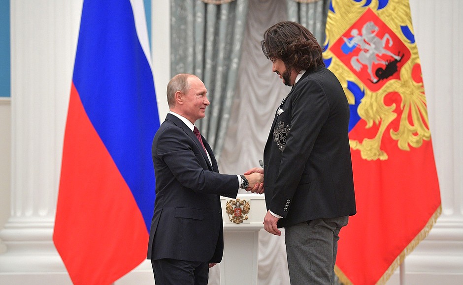 At the ceremony for presenting state decorations. Singer Filipp Kirkorov was awarded the Order of Honour.