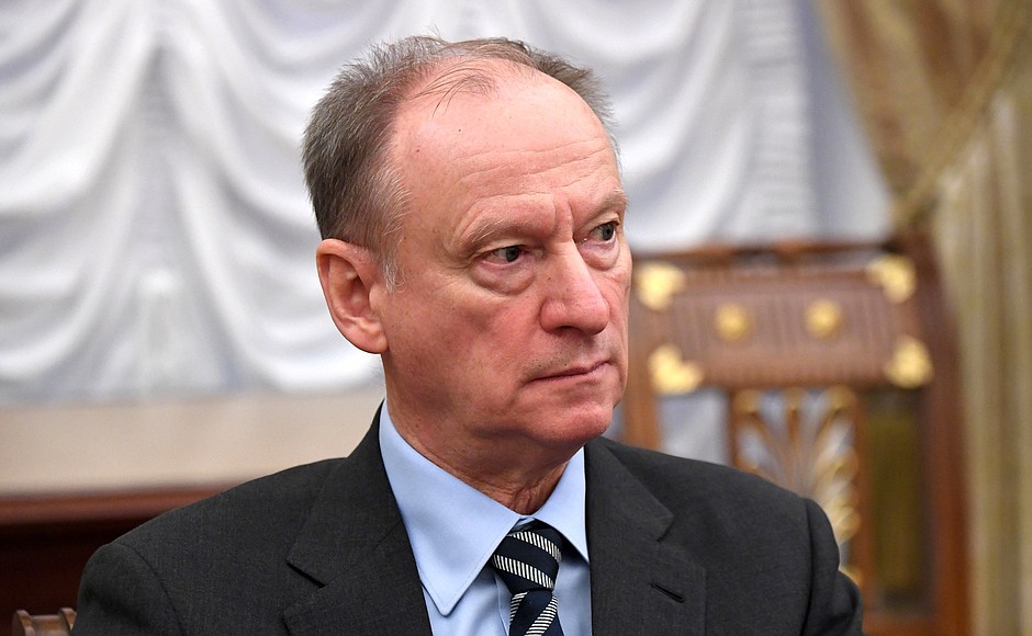 Secretary of the Russian Federation Security Council Nikolai Patrushev before a meeting with permanent members of Security Council.
