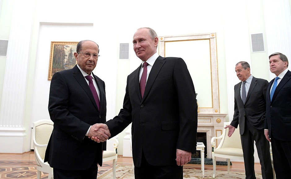 With President of the Lebanese Republic Michel Aoun.